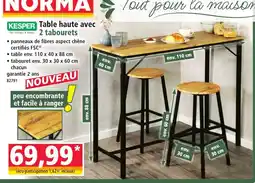 Norma KESPER Table haute avec 2 tabourets offre