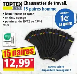 Norma TOPTEX Chaussettes de travail offre