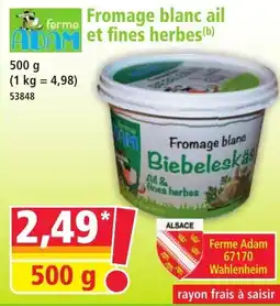 Norma Ferme Adam Fromage blanc ail et fines herbes offre