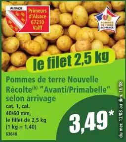 Norma Primeurs d'Alsace Pommes de terre Nouvelle offre