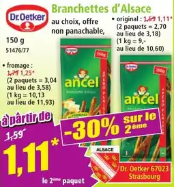 Norma Dr.Oetker Branchettes d'Alsace offre