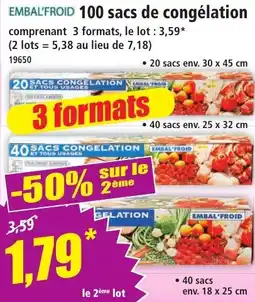 Norma EMBAL'FROID sacs de congélation offre