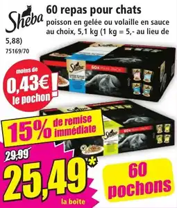 Norma Sheba 60 repas pour chats offre