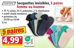 Norma TOPTEX Socquettes invisibles offre