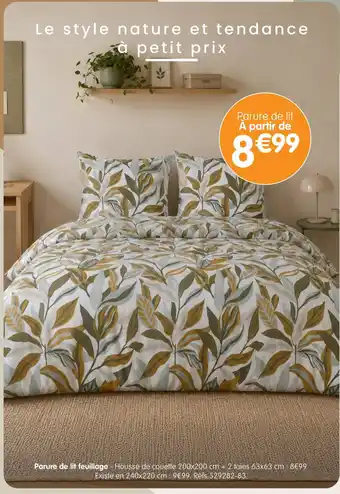 Parure de lit feuillage