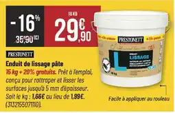 Bricorama PRESTONETT Enduit de lissage pâte offre