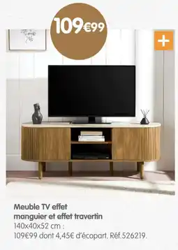 b&m Meuble TV effet manguiers et effet travertin offre