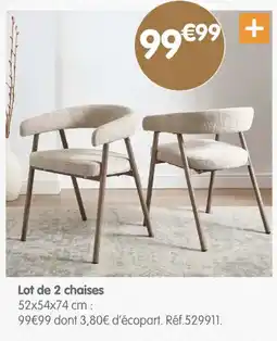 b&m lot de 2 chaises offre