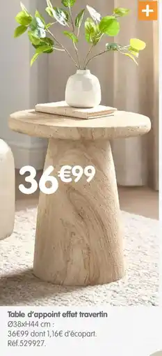 b&m Table d'appoint effet travertin offre