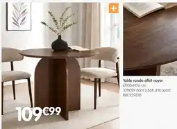 b&m Table ronde effet noyer offre