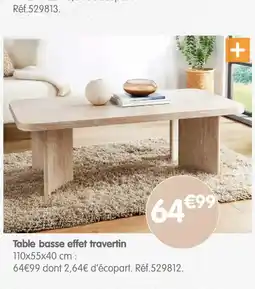 b&m Table basse effet travertin offre