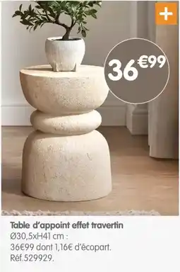b&m Table d'appoint effet travertin offre