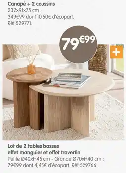b&m Lot de 2 tables basses offre