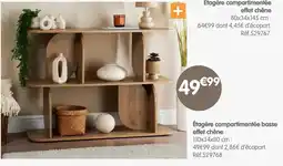 b&m Étagère compartimentée basse effet chêne offre