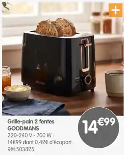b&m GOODMANS Grille-pain 2 fentes offre