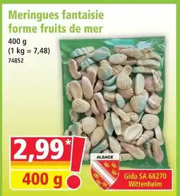 Norma Meringues fantaisie forme fruits de mer offre