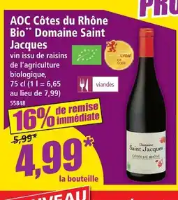 Norma Domaine saint jacques aoc côtes du rhône bio offre