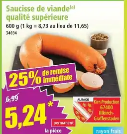 Norma Saucisse de viande qualité supérieure offre