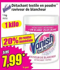 Norma Vanish détachant textile en poudre raviveur de blancheur offre