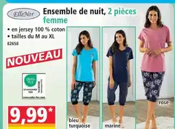 Norma Ellenor ensemble de nuit, 2 pièces femme offre