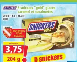 Norma 5 snickers gold glacés caramel et cacahuètes offre