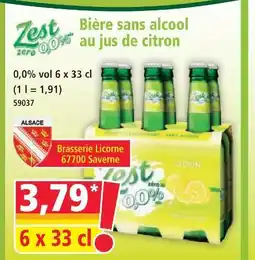 Norma Zest bière sans alcool au jus de citron offre