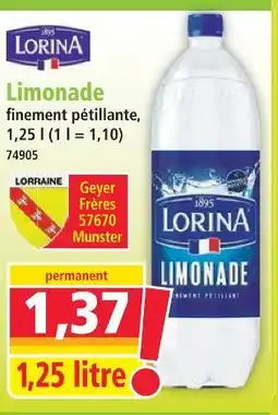 Norma Lorina limonade finement pétillante offre