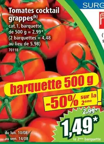 Norma Tomates cocktail grappes offre