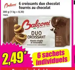 Norma Balconi 6 croissants duo chocolat fourrés au chocolat offre