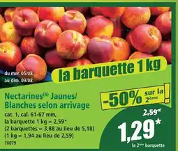 Norma Nectarines jaunes/blanches blanches selon arrivage offre