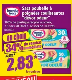 Norma Handy bag sacs poubelle à poignées coulissantes dévor odeur offre