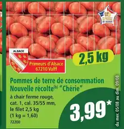 Norma Pommes de terre de consommation nouvelle récolte 'chérie' offre