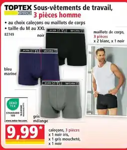 Norma Toptex pro sous-vêtements de travail offre