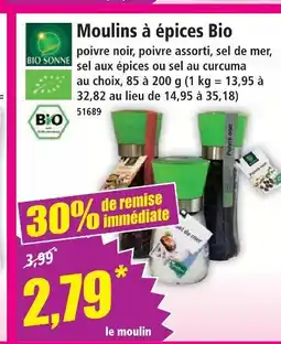 Norma Bio sonne moulins à épices bio offre