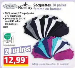 Norma Ronley socquettes, 20 paires femme ou homme offre