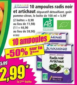 Norma Juvamine 10 ampoules radis noir et artichaut offre