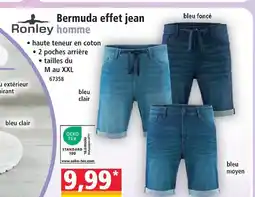 Norma Ronley bermuda effet jean homme offre
