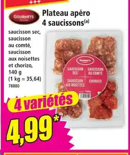 Norma Gourmets plateau apéro 4 saucissons offre