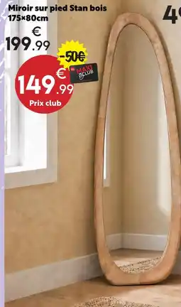 Maxi Bazar Miroir sur pied stan bois offre