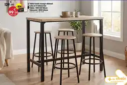 Maxi Bazar Table haute mange-debout loka et 4 tabourets offre