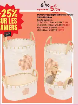 Maxi Bazar Panier avec poignées flower power offre