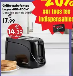 Maxi Bazar Techwood grille-pain fentes larges 600–700w offre