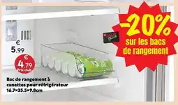 Maxi Bazar Bac de rangement à canettes pour réfrigérateur offre