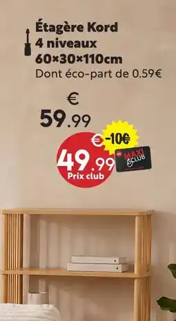 Maxi Bazar Étagère kord 4 niveaux offre