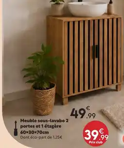 Maxi Bazar Meuble sous-lavabo 2 portes et 1 étagère offre