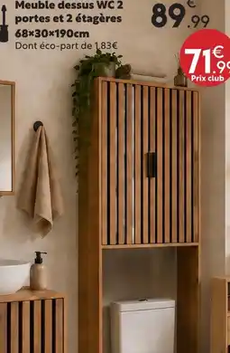 Maxi Bazar Meuble dessus wc 2 portes et 2 étagères offre