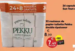 Maxi Bazar 32 rouleaux de papier toilette pekku double épaisseur offre