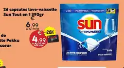 Maxi Bazar Sun 26 capsules lave-vaisselle tout en 1 offre