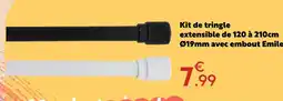 Maxi Bazar Kit de tringle extensible de 120 à 210cm offre