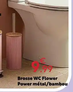 Maxi Bazar Brosse wc flower power métal/bambou offre